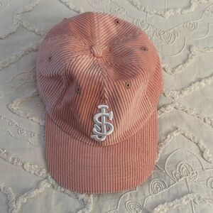 Pink Corduroy Cap with Logo